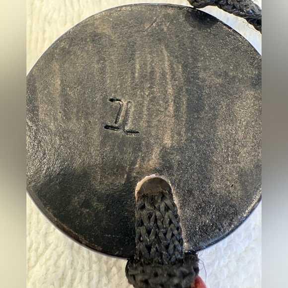 Handcrafted GlazedCeramic Pendant Necklace | Adjustable Cord, Boho Style - Picture 4 of 6